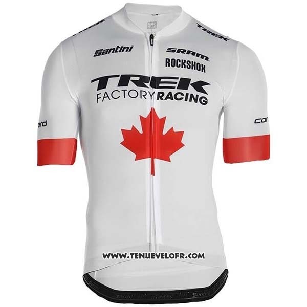 2019 Maillot Ciclismo Trek Factory Racing Champion Canada Manches Courtes et Cuissard